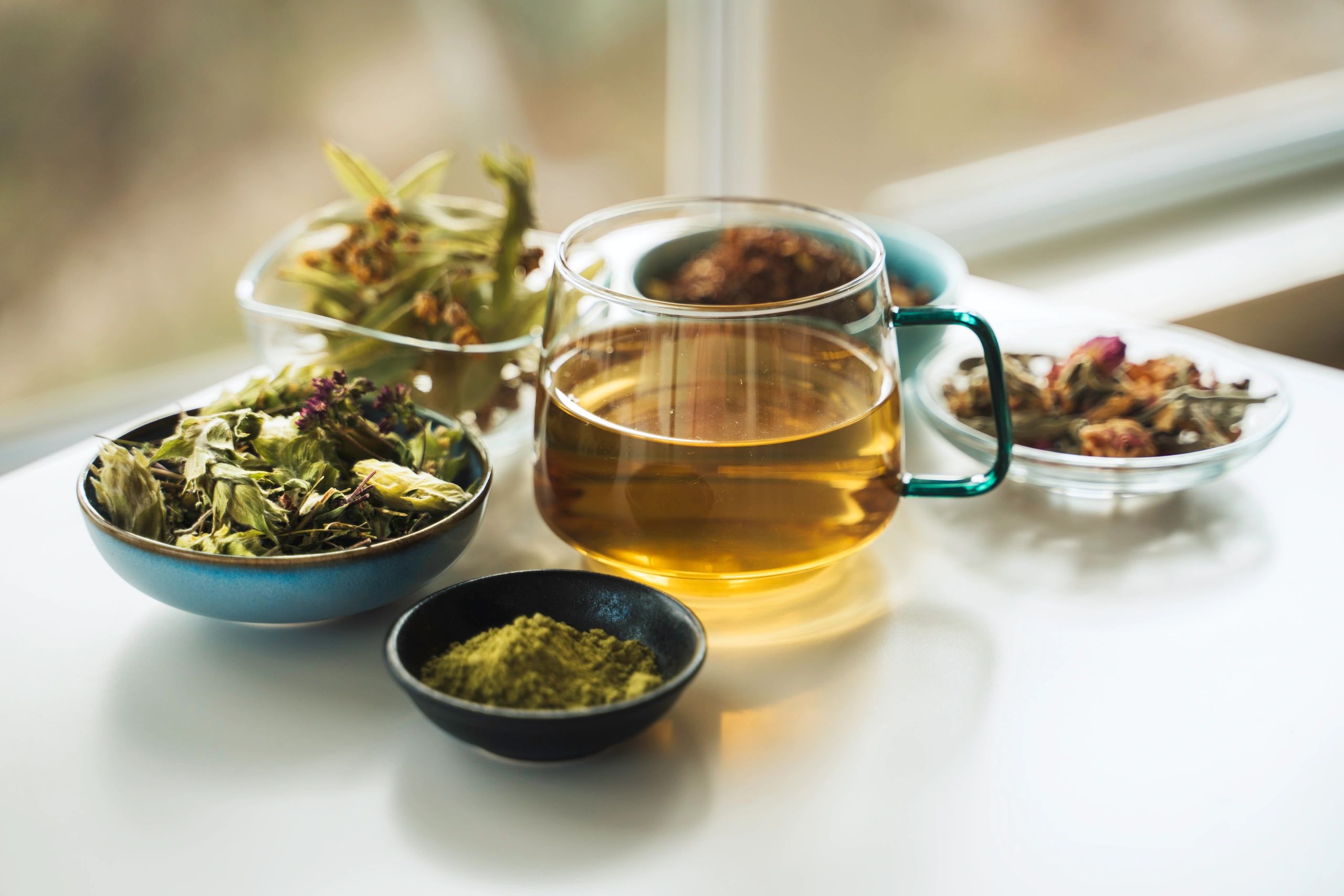 herbal tea blend calming cozy modern clean wellness